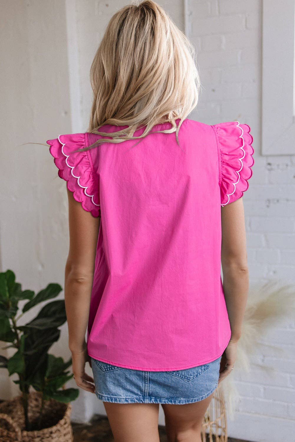 Dottie Scallop Trim Blouse