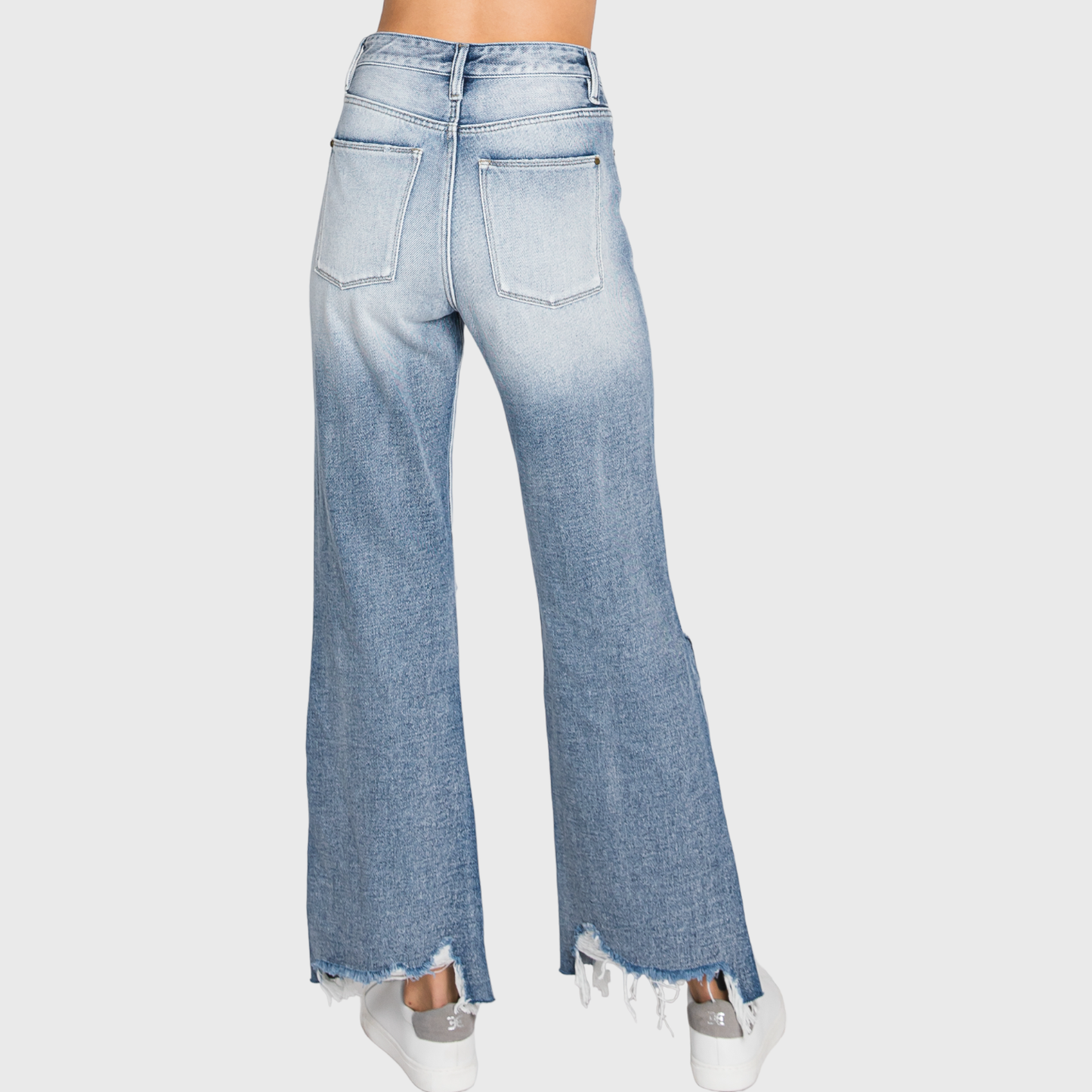 DISTRESSED HIGH RISE RIGID VINTAGE CROPPED FLARE