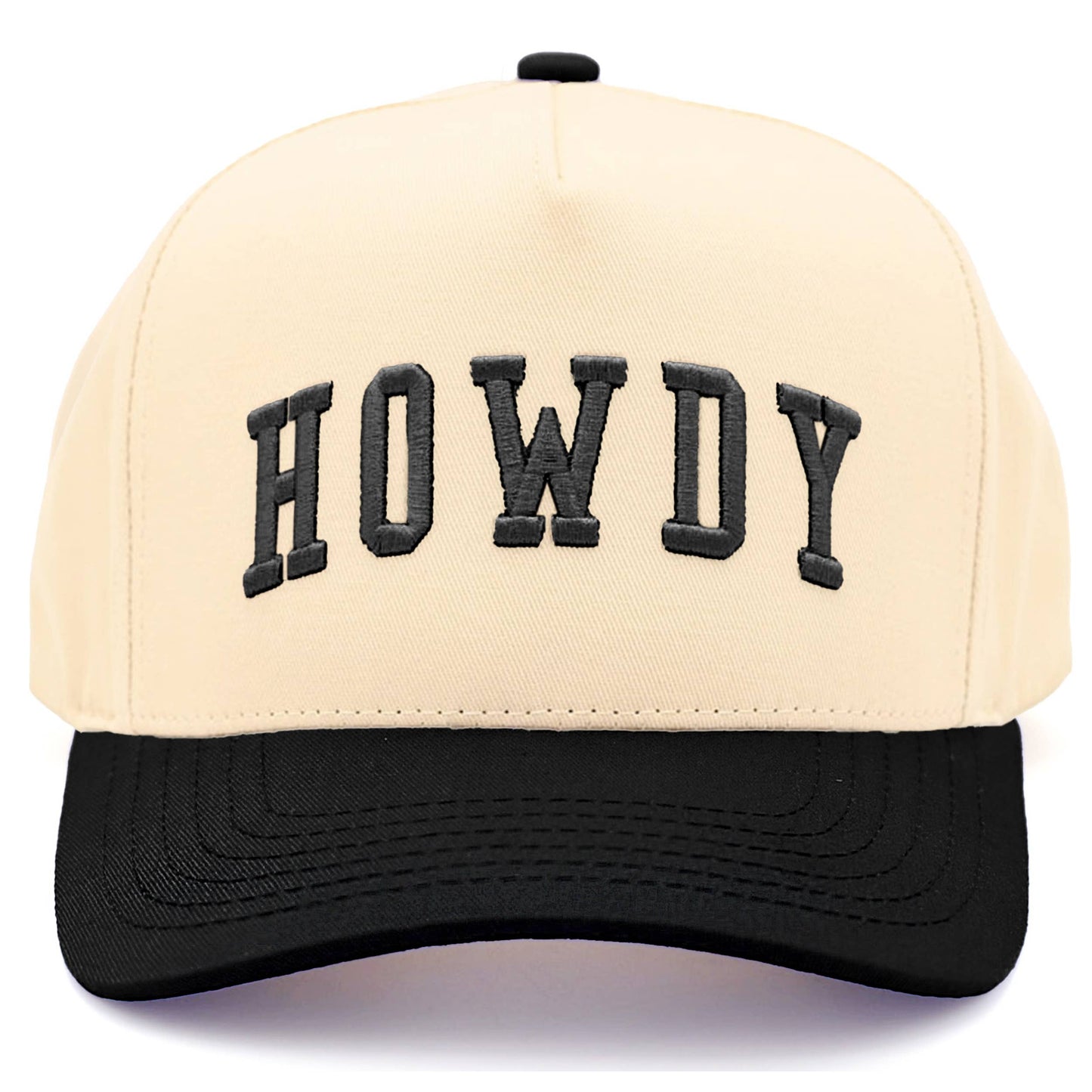 HOWDY Letter Embroidered Two Tone Trucker Cap