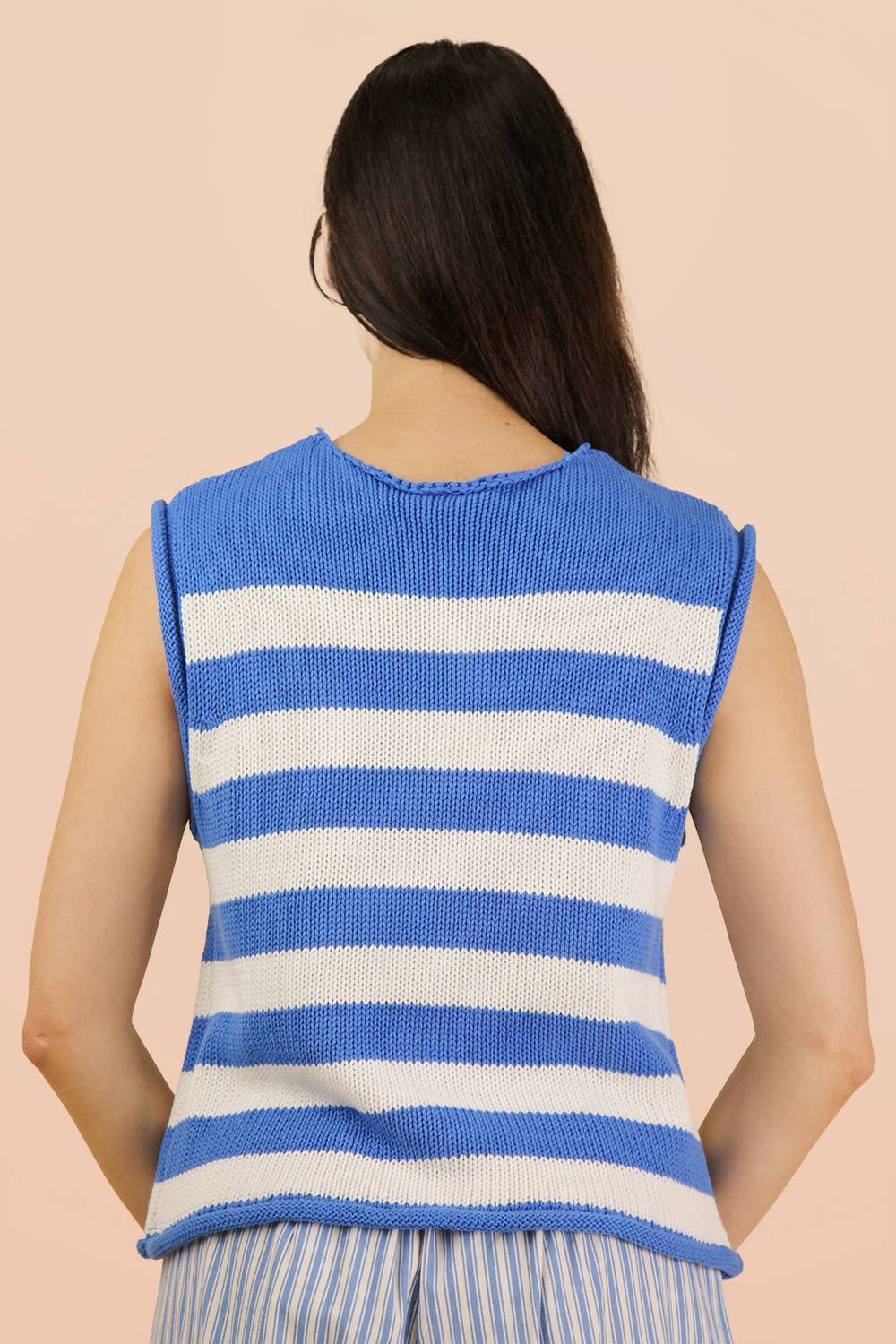 Stripe Button Down Knit Sweater Top