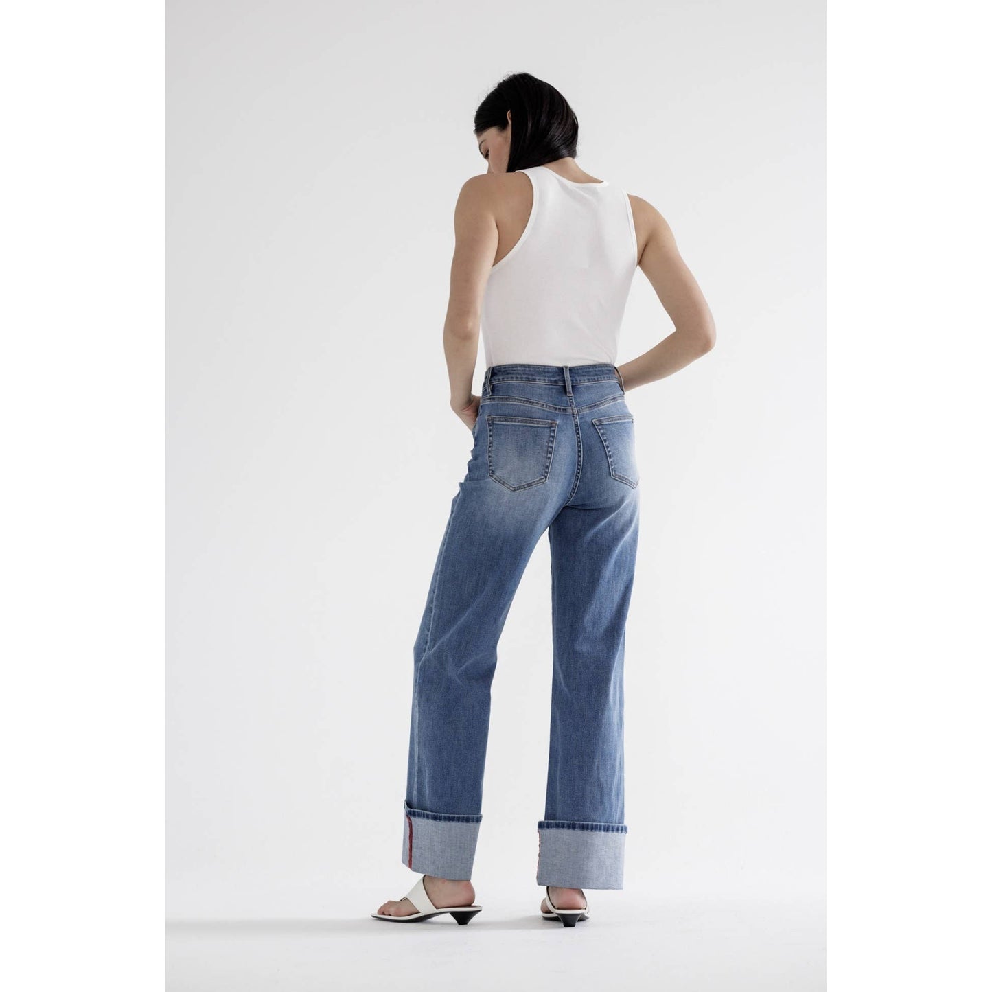MICA HIGH RISE WIDE LEG WITH CUFF HEM