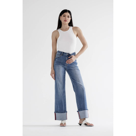 MICA HIGH RISE WIDE LEG WITH CUFF HEM