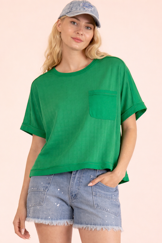Textured Knit Casual Top