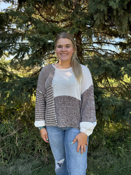 Neutral Colorblock Sweater