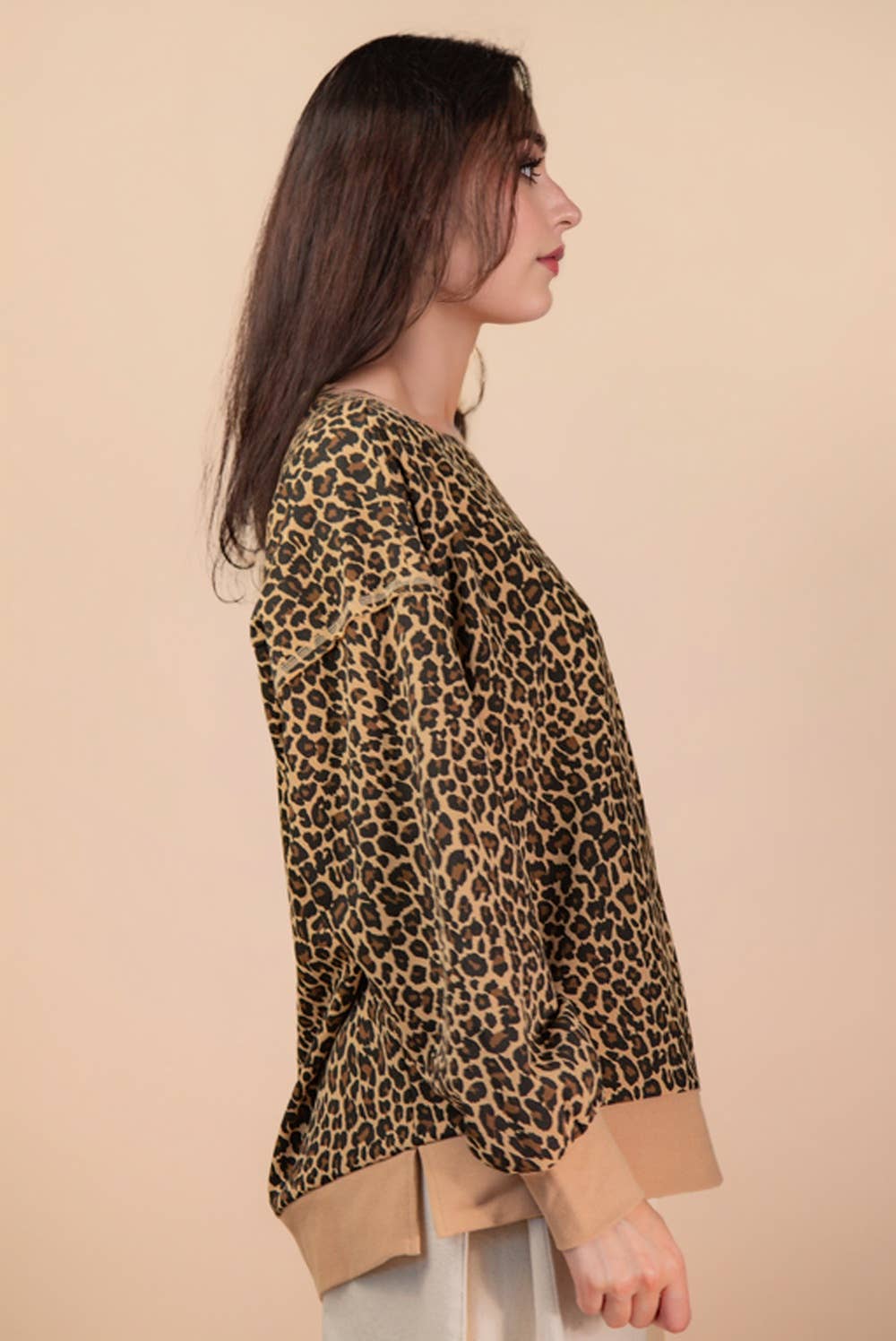 Leopard Knit Casual Top