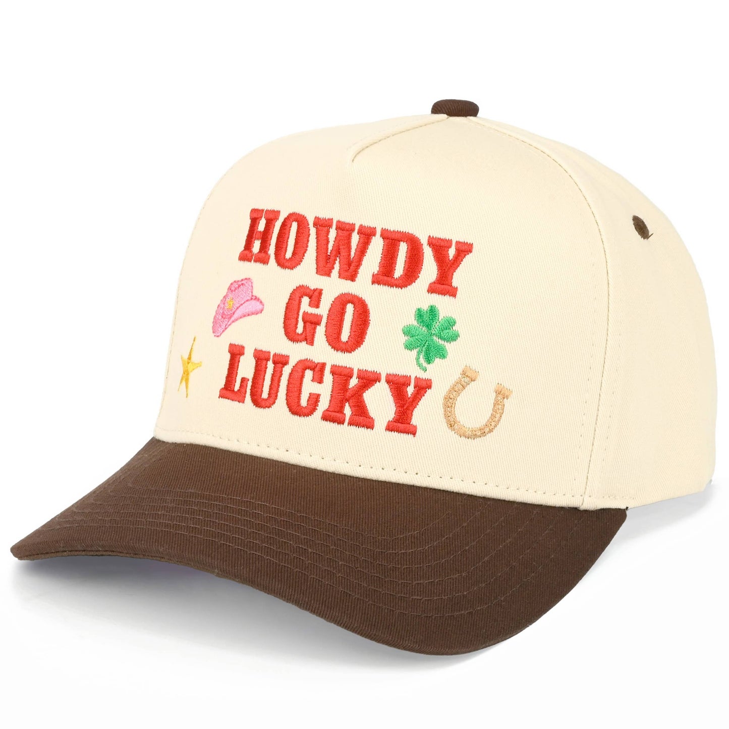 HOWDY GO LUCKY Letter  Trucker Hat