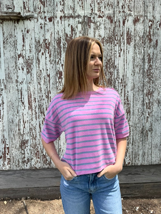 Oversized Stripe Casual Comfy Knit Top