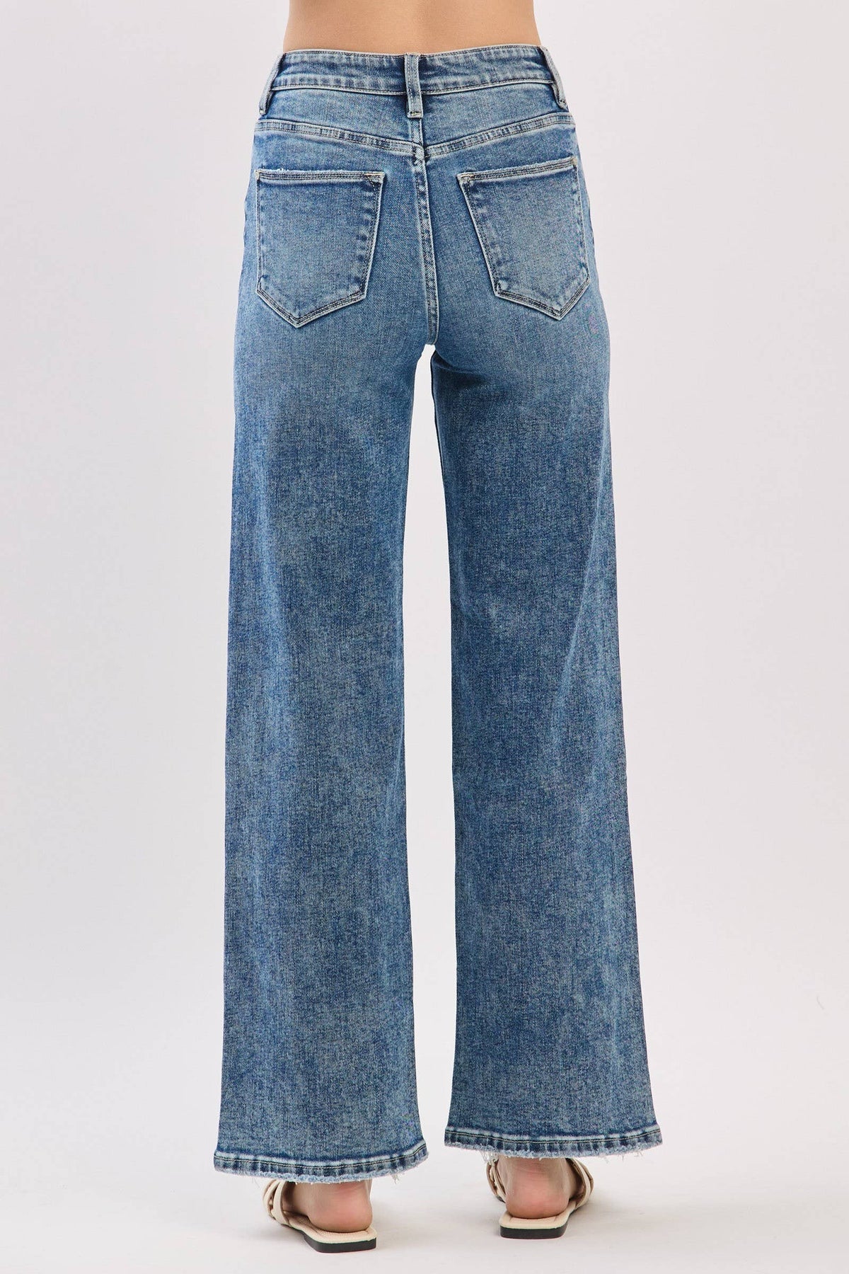 Petra HIGH RISE SLIM WIDE LEG W/ DESTROYED HEM JEANS