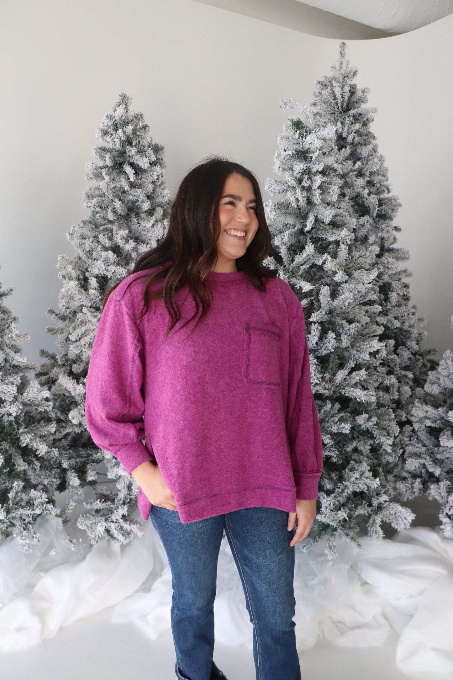 Plum Round Neck Sweater