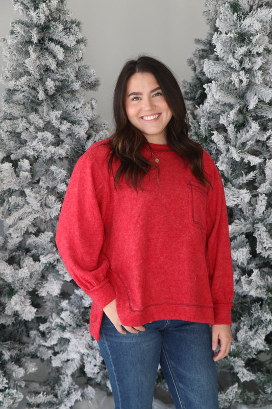 Red Round Neck Sweater