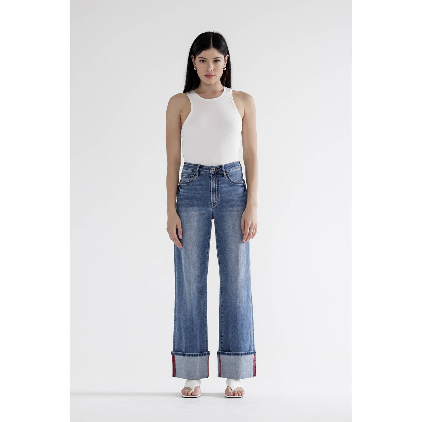 MICA HIGH RISE WIDE LEG WITH CUFF HEM