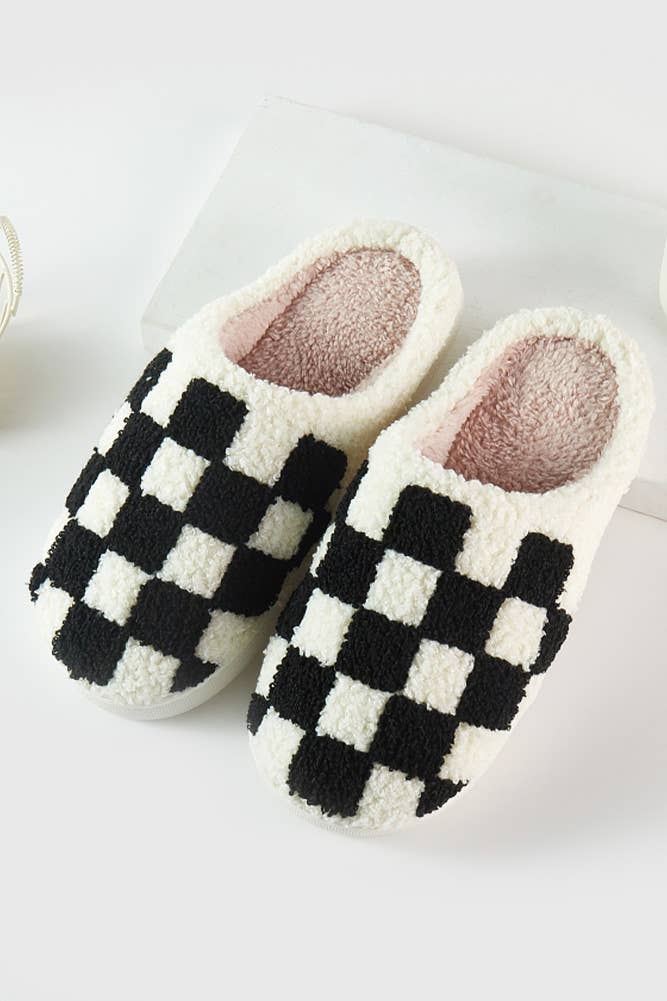 Check Pattern Checker Winter Slippers